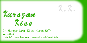 kurszan kiss business card